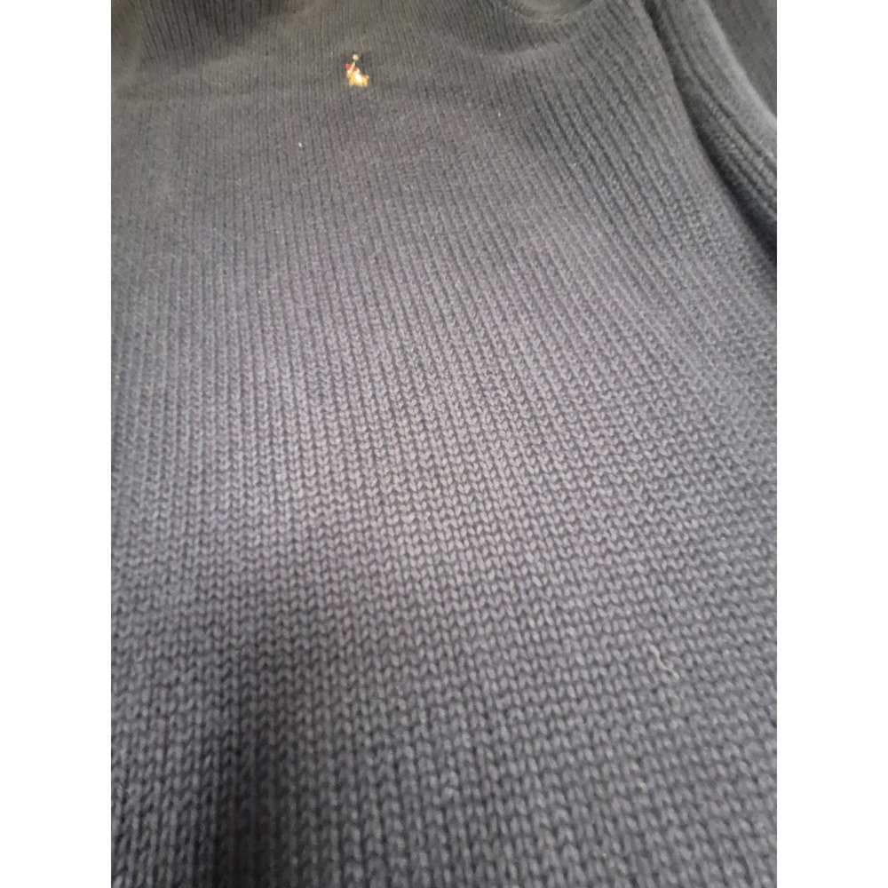 Polo Ralph Lauren Mens XL Navy Blue Cotton‎ Knit Crewneck Sweater Pony Logo - Picture 4 of 11
